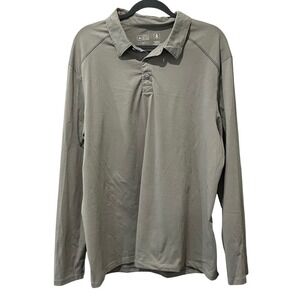 Triple Aught Design TAD Atlas Polo Shirt Mens XL Gray Long Sleeve USA Gorpcore